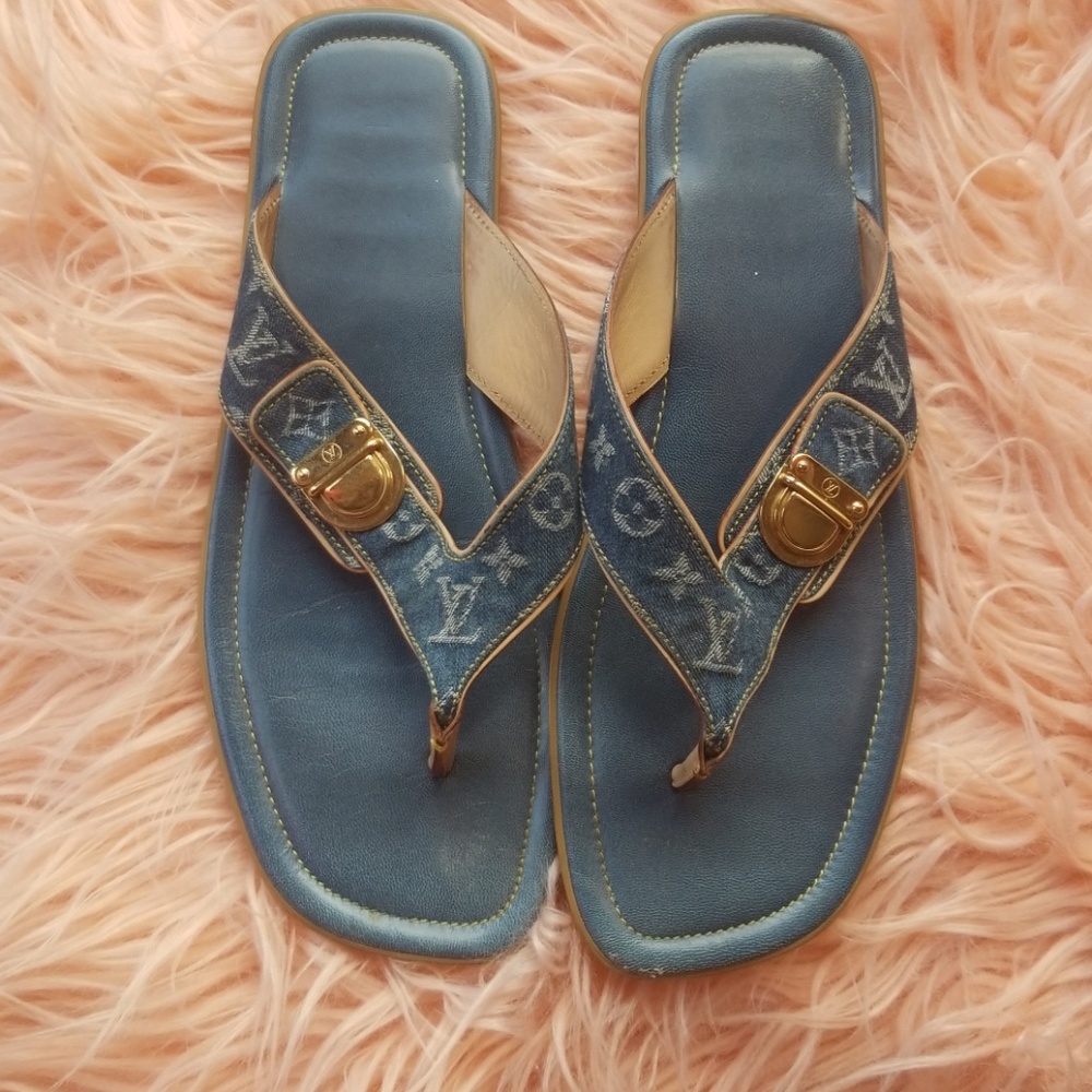 Louis vuitton denim sandals